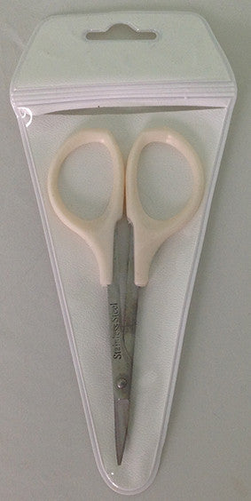 Embroidery Scissors Curved Edge White