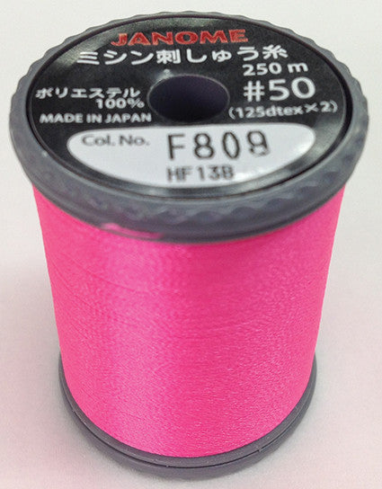 Fluorescent Embroidery Thread Pink - Janome J-Shop